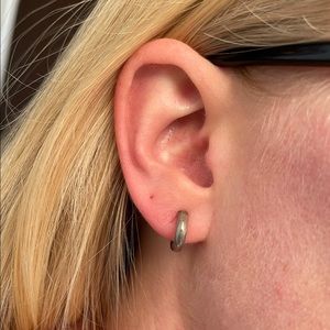 Pewter hoop earrings